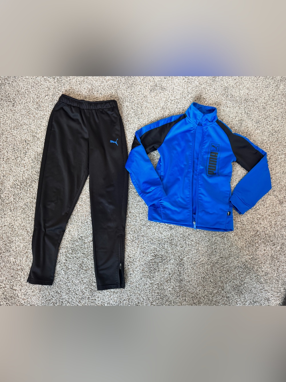 Puma Kids Blue and Black Track Jacket and Pants Set
